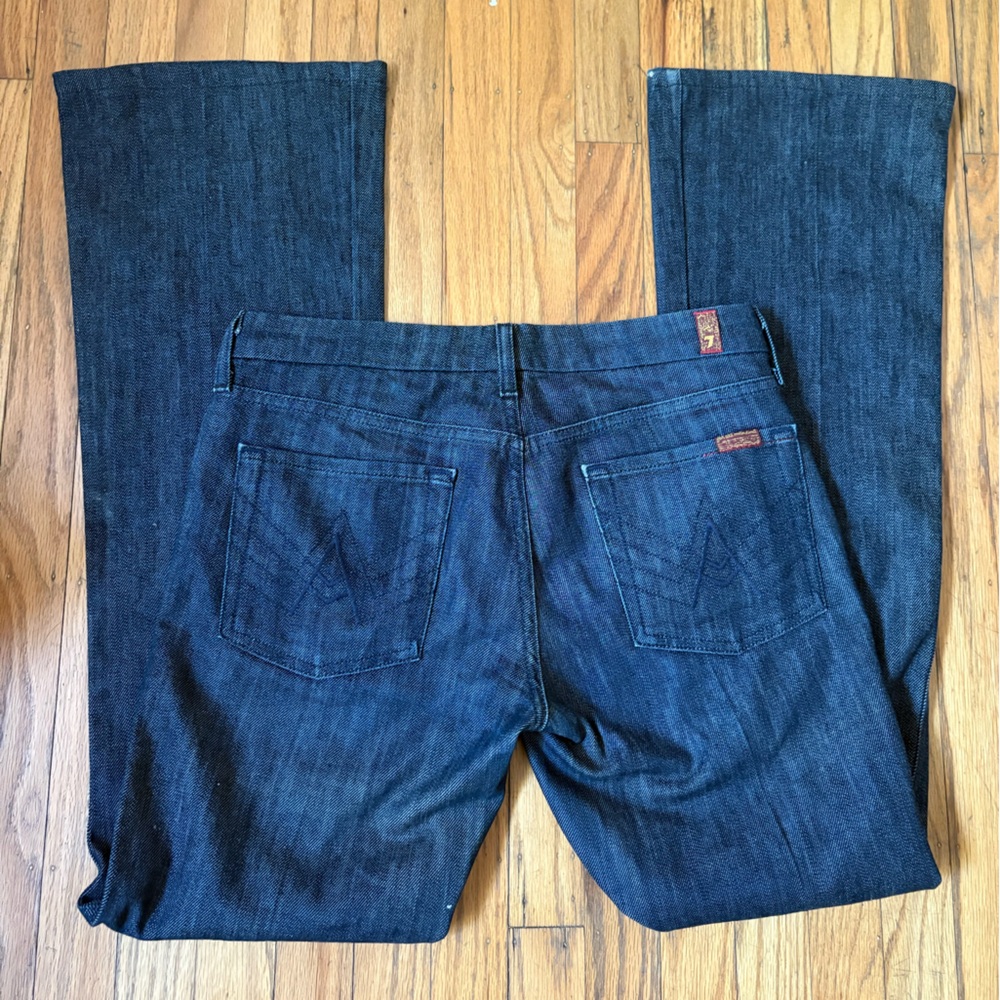 7 For All Mankind Women's Dark Blue Straight Leg Jeans
